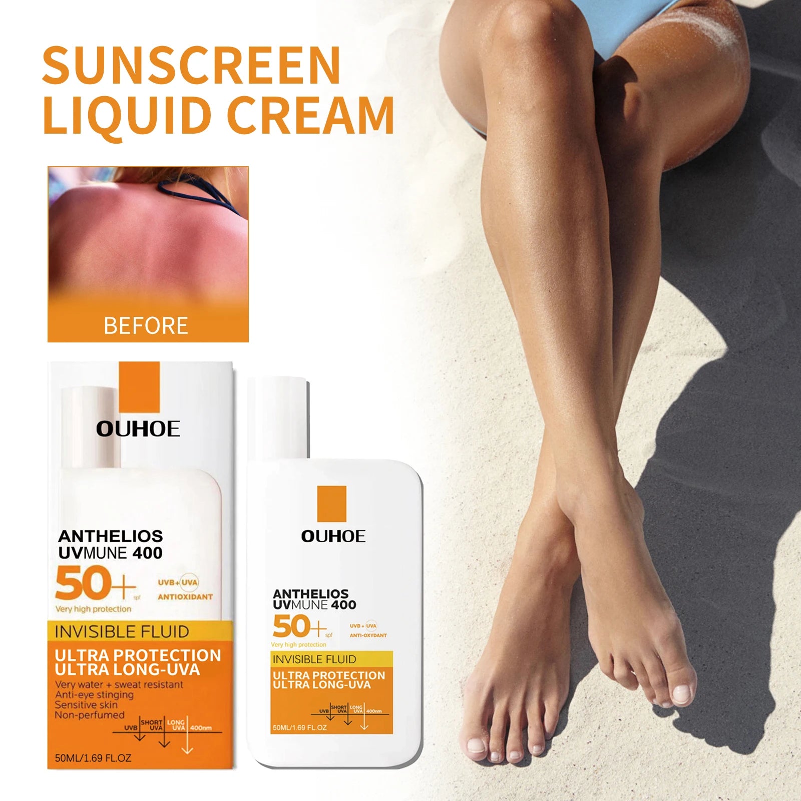 Natural Moisturizing Sunscreen Lotion For Summer Beach Outdoors