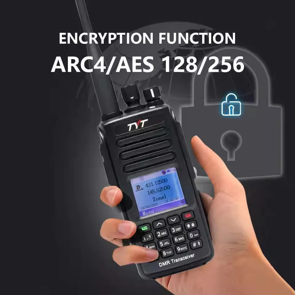 Waterproof Digital Walkie Talkie Encryption Dual Band UV Transceiver