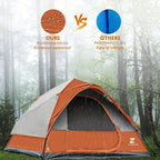 4 Person Pop Up Camping Tent With Removable Rain Fly