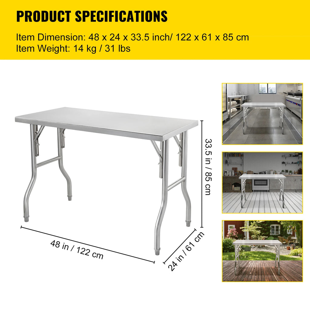 Professional SucceBuy Single/Double-Shelf Work Prep Table