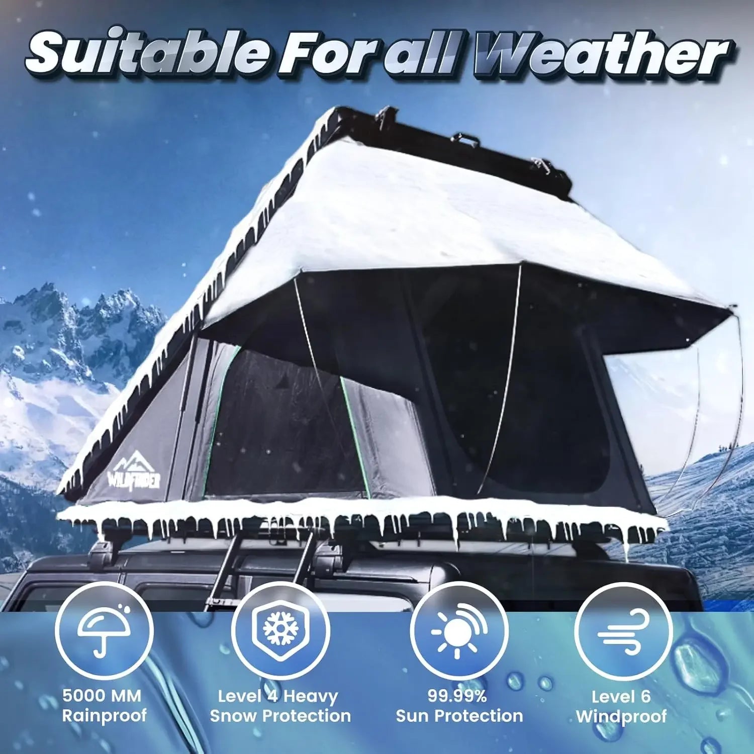 Modern 2 - 3 Person Roof Top Hard Shell Tent