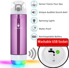 Smart Water Bottle with Reminder, Tracker, Rechargeable, 26 Oz