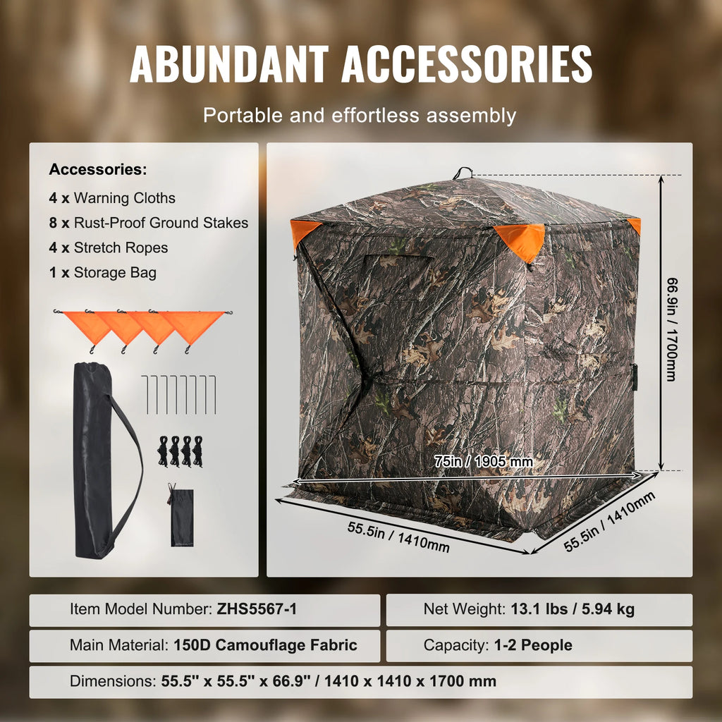 SucceBuy Hunting Blind  270° See Through Ground Blind 1-2 Person