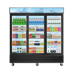 Commercial 70 Cu.Ft Reach-In Glass Door Merchandiser Freezer With LED Top Panel And Swing Door (SAK43890)